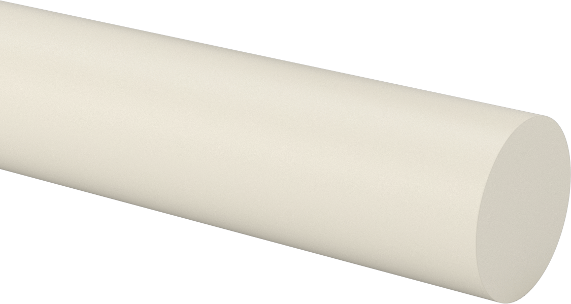 İşlenmesi Kolay Aşınmaya Dayanıklı Döküm Naylon Çubuk, 2-1/2" Çap, 2 Ayak Uzunluk