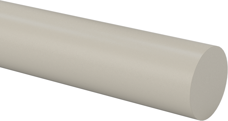 Aşınmaya ve Kimyasallara Dayanıklı PEEK Çubuk, Bej, 1/2" Çap
