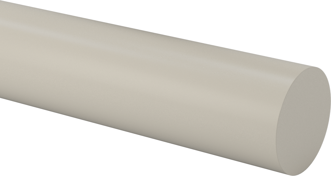 Aşınmaya ve Kimyasallara Dayanıklı PEEK Çubuk, Bej, 2-1/2" Çap