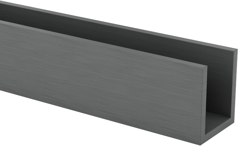 Kimyasal Dirençli PVC U-Kanal, 0,51“ Genişlik x 0,59” Yükseklik Dış Boyut, 5 Fit Uzunluk