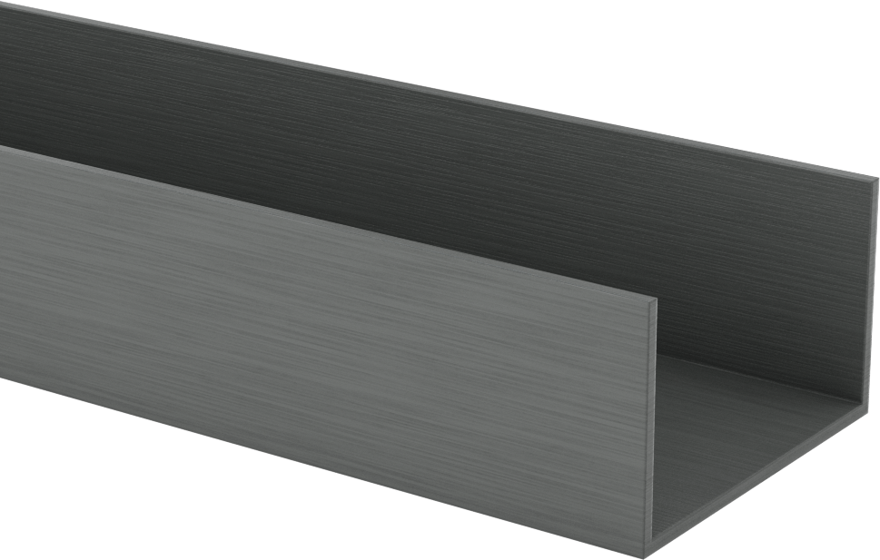 Kimyasal Dirençli PVC U-Kanal, 2,51 inç Genişlik x 1,456 inç Yükseklik Dış Boyut, 5 Fit Uzunluk