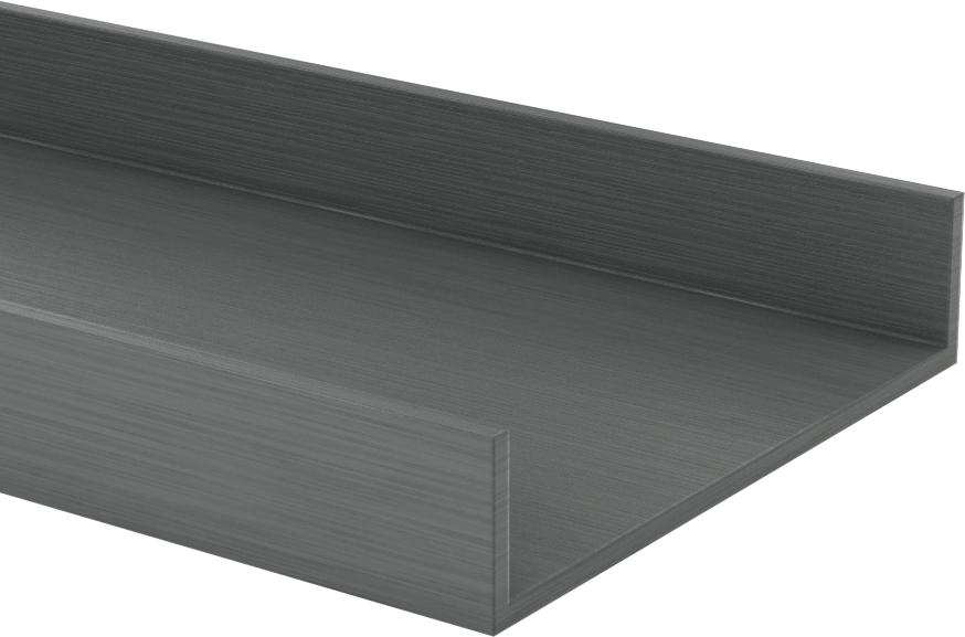 Kimyasal Dirençli PVC U-Kanal, 3,54 inç Genişlik x 0,787 inç Dış Yükseklik, 5 Fit Uzunluk