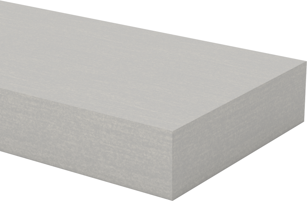 HDPE Sentetik Ahşap, Açık Gri, 1-1/2“ x 5-1/2” x 6 Fit Uzunluk