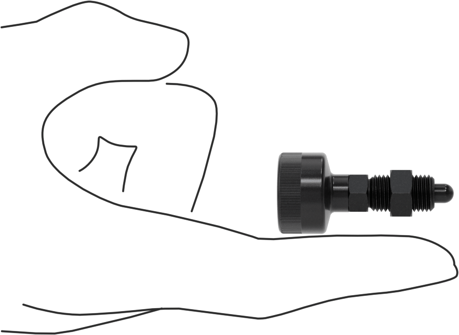 Siyah Oksit Çelik Geri Çekilebilir Yaylı Piston, Topuz Tutacağı ile, Kilitlenmeyen, 3/8"-24 Diş Boyutu