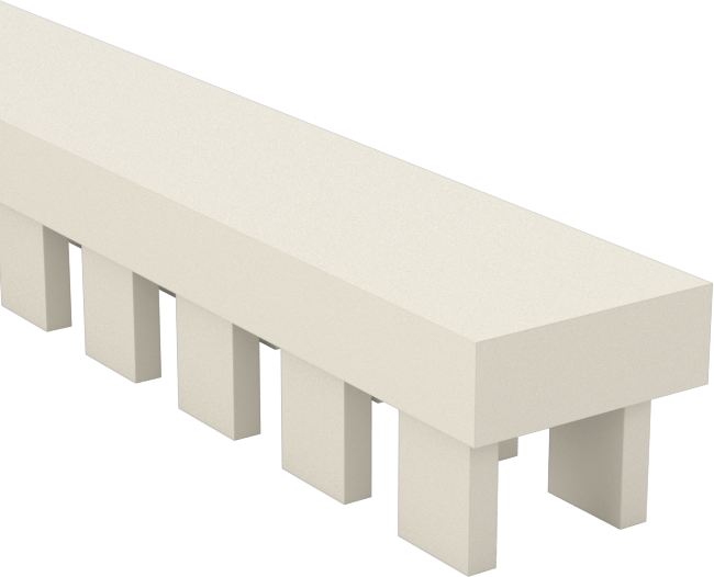 Ekstra Esnek Naylon Plastik Kenar Çıtası, 3/32“ Genişlik x 3/32” İç Yükseklik, 1 Ayak Uzunluğunda