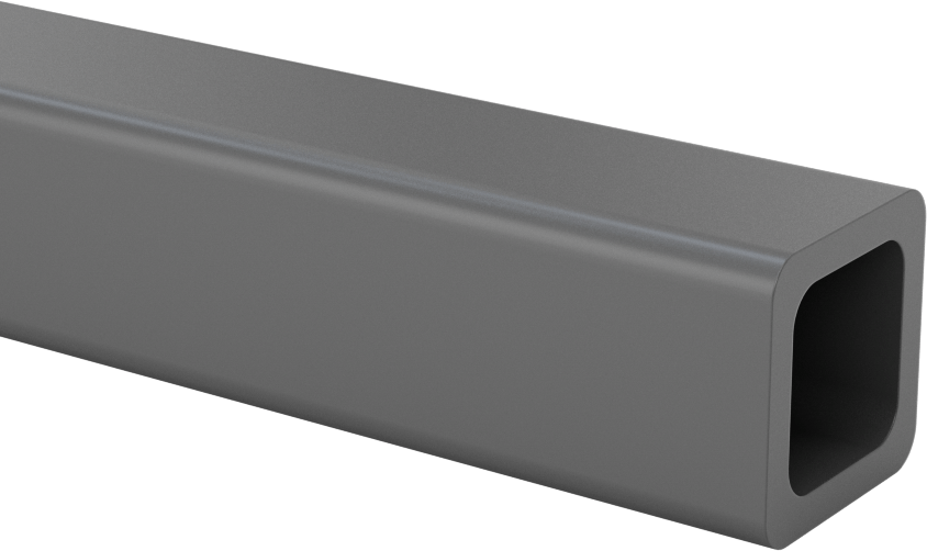 Kimyasallara Dayanıklı Dikdörtgen PVC Boru, 7/8“ x 7/8” Dış Boyut, 5 Fit Uzunluk