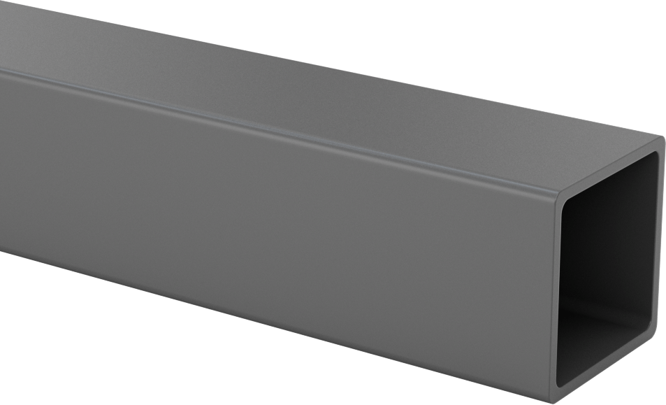Kimyasallara Dayanıklı Dikdörtgen PVC Boru, 1-3/8“ x 1-3/8” Dış Boyut, 5 Fit Uzunluk