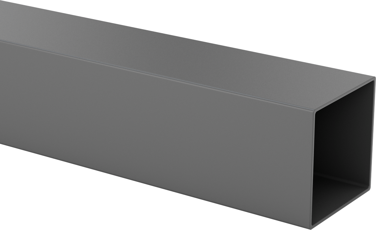 Kimyasallara Dayanıklı Dikdörtgen PVC Boru, 3-1/8“ x 3-1/8” Dış Boyut, 5 Fit Uzunluk