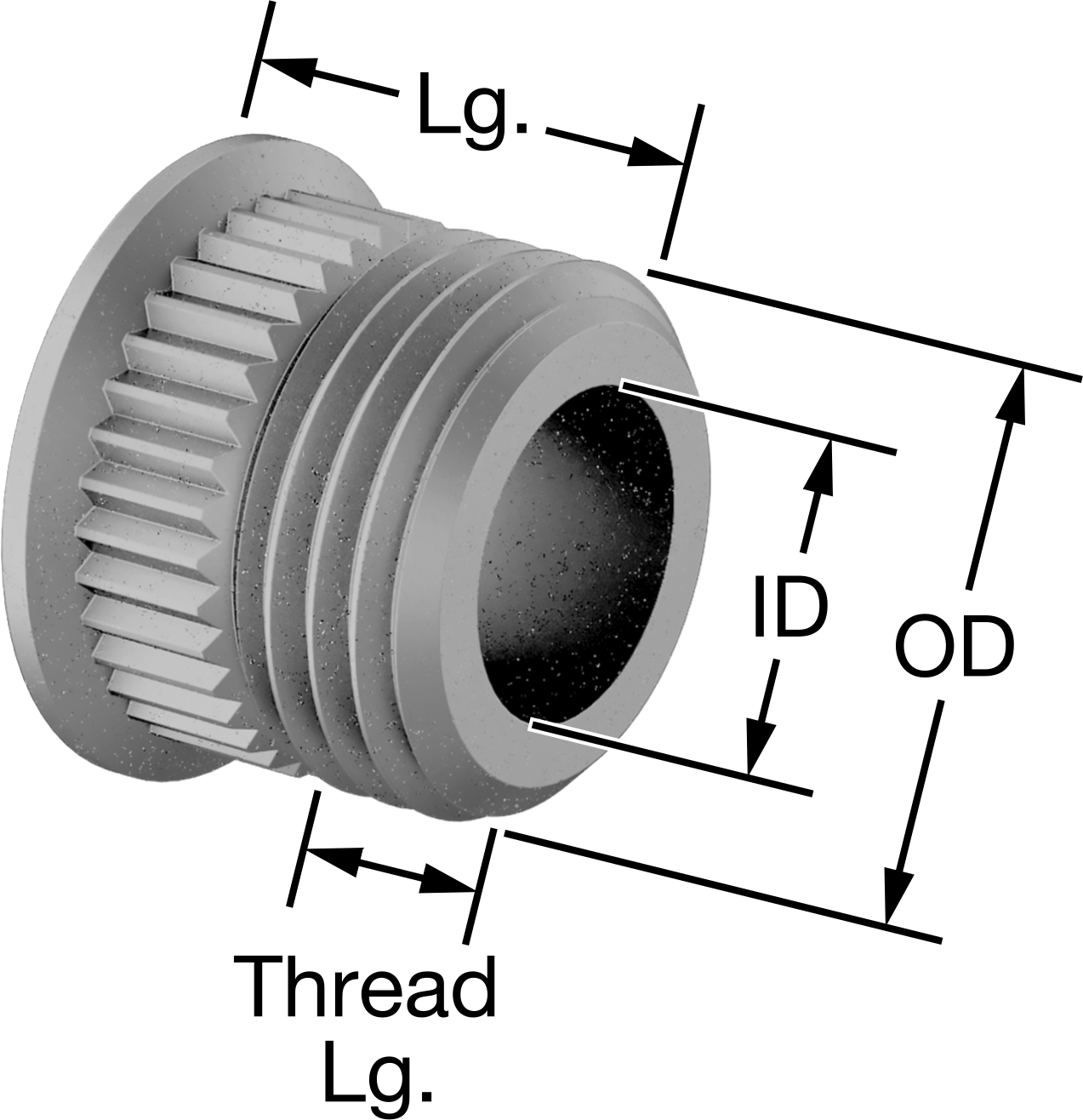 İnce Metal için Çıkarılabilir Matkap Burcu, 0.0625" ID, 3/8" OD, 3/8"-24 Diş Boyutu