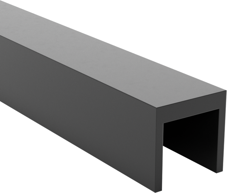 SBR Kauçuk Kenar Çıtası, 1/2" İç Genişlik, 1/2" İç Yükseklik