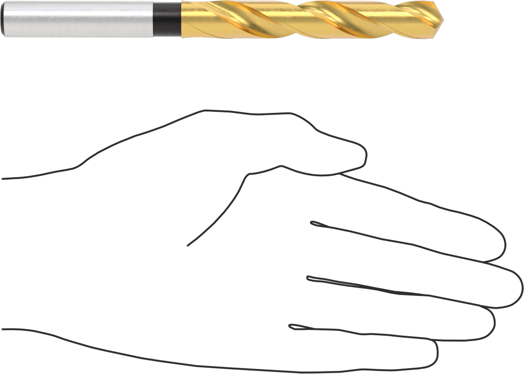 TiN Kaplamalı 1/2" Çaplı Daraltılmış Şaftlı Matkap Ucu, 17/32" Boyut
