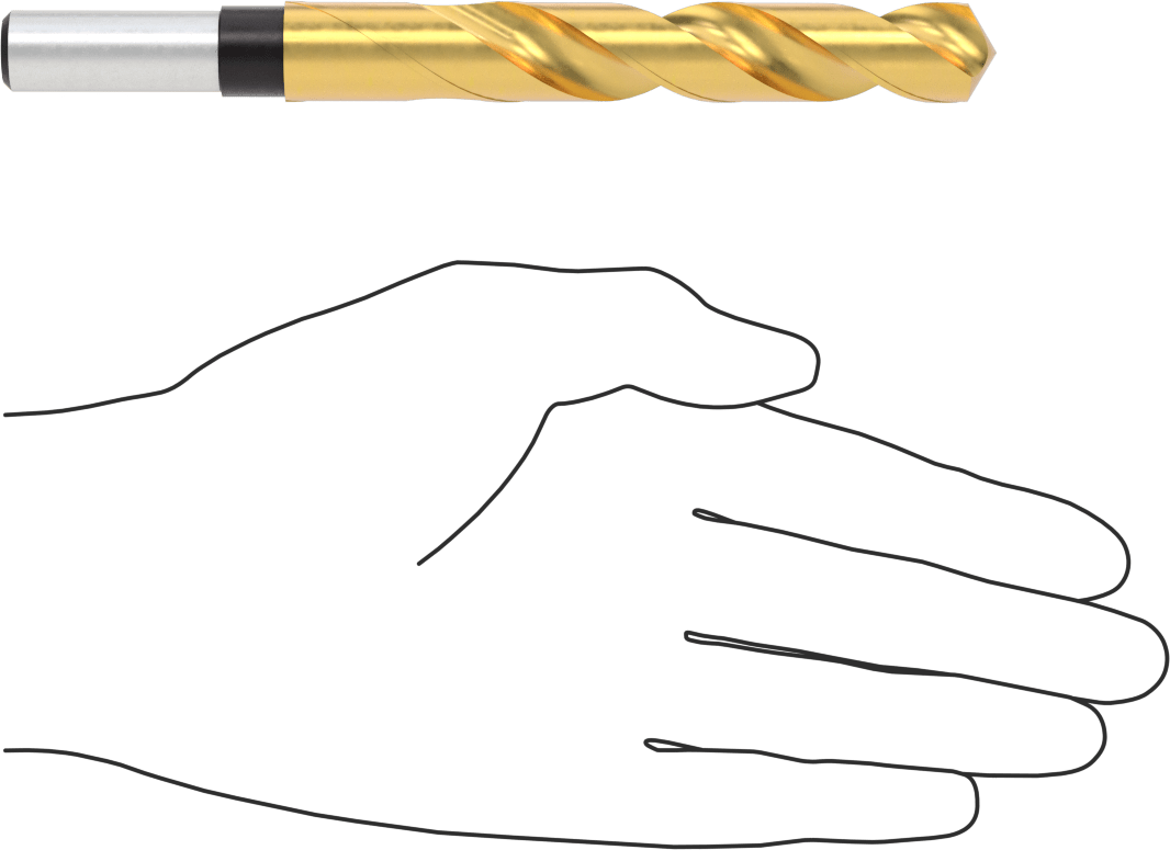 TiN Kaplamalı 1/2" Çaplı Daraltılmış Şaftlı Matkap Ucu, 5/8" Boyut