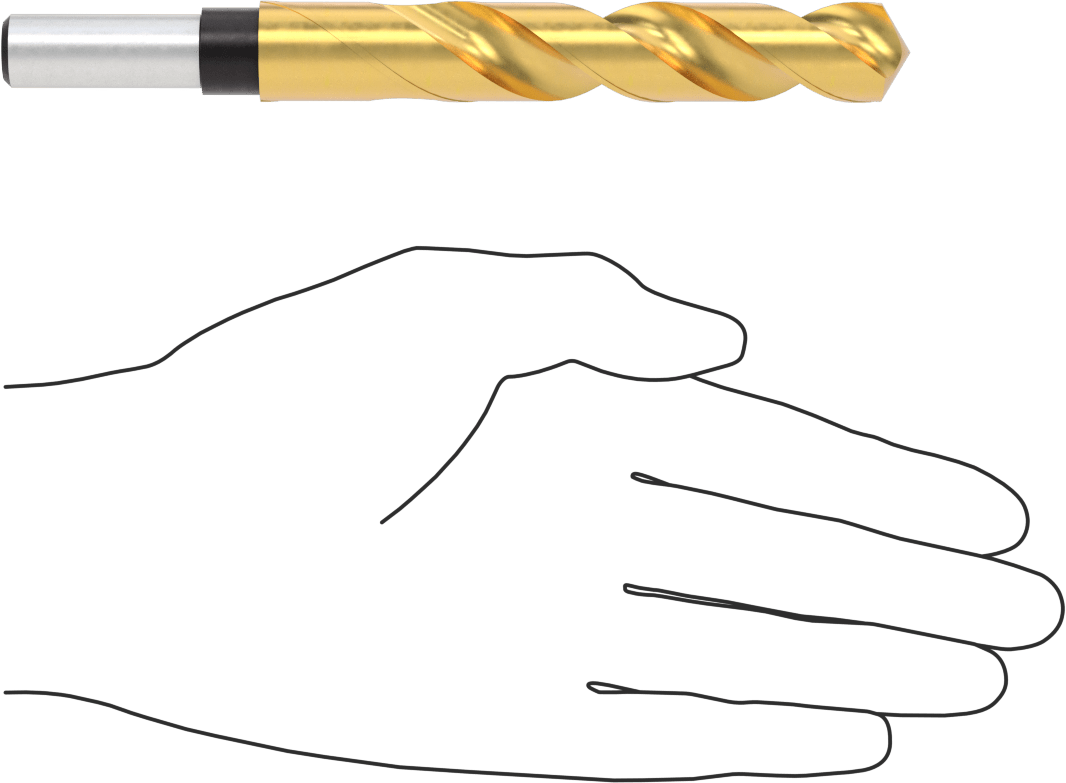 TiN Kaplamalı 1/2" Çaplı Daraltılmış Şaftlı Matkap Ucu, 11/16" Boyut