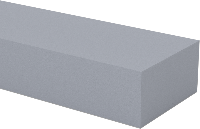 Ultra Uyumlu Hafif Hizmet Vinil Köpük Şerit, Arka Yüzü Yapışkanlı, Gri, 1/2" Genişlik, 1/4" Kalınlık, 50 Fit Uzunluk