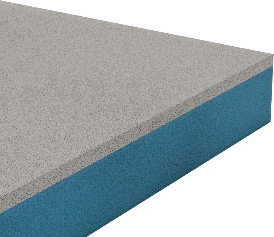 Çift Renkli Alet Düzenleme Köpüğü, 12" x 12", 1/4“ Kalınlıkta Gri, Yapışkanlı ve 1-1/4” Kalınlıkta Mavi