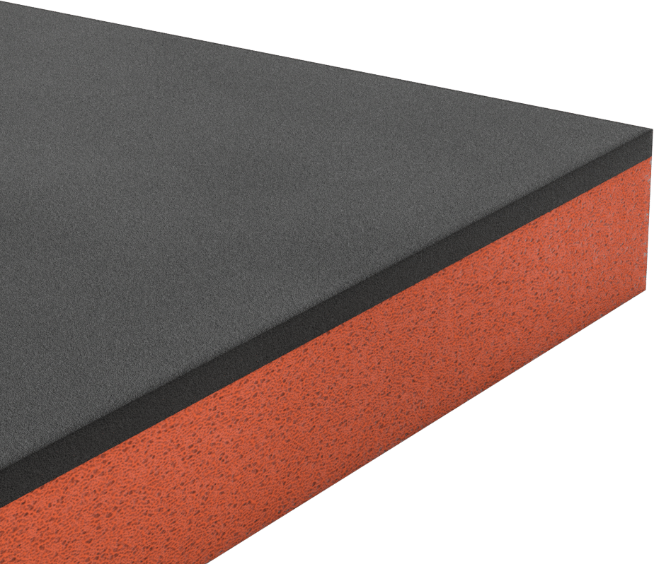Çift Renkli Alet Düzenleme Köpüğü, 12" x 12", Yapışkanlı 1/4“ Kalınlığında Siyah ve 1-1/4” Kalınlığında Kırmızı