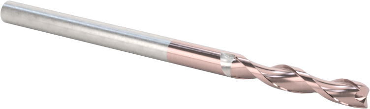 TiCN Kaplamalı Karbür Kare Uçlu Freze, 2 Yiv, 1/8" Freze Çapı, 2-1/4" Toplam Uzunluk