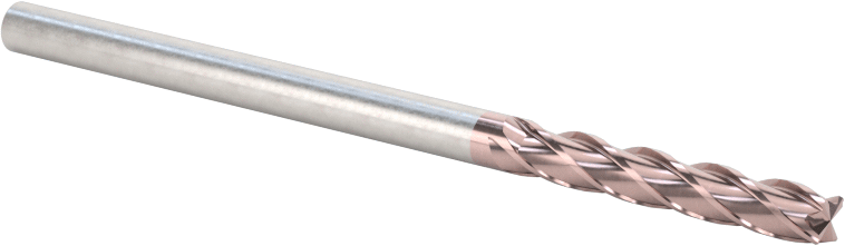 TiCN Kaplamalı Karbür Kare Uçlu Freze, 4 Kanallı, 1/8" Freze Çapı, 2-1/4" Toplam Uzunluk
