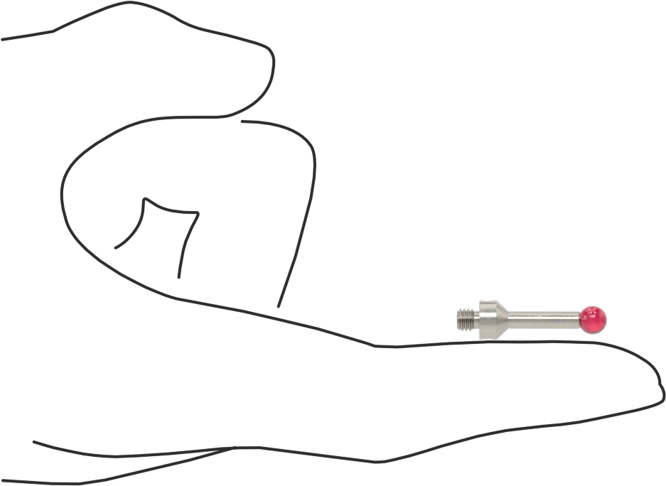 Renishaw Prob İğnesi, Yakut Top Uçlu, M4 x 0.7 mm, Model Numarası A-5000-6731