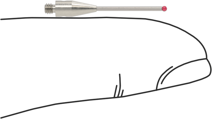 Renishaw Prob İğnesi, Yakut Top Uçlu, M2 x 0.4 mm, Model Numarası A-5003-0033