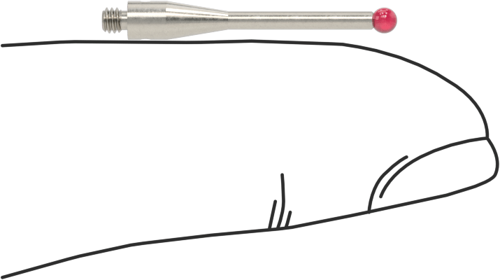 Renishaw Prob İğnesi, Yakut Top Uçlu, M2 x 0.4 mm, Model Numarası A-5000-3603