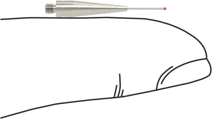 Renishaw Prob İğnesi, Yakut Top Uçlu, M2 x 0.4 mm, Model Numarası A-5003-1345