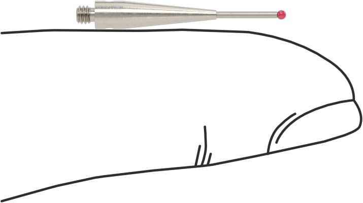 Renishaw Prob İğnesi, Yakut Top Uçlu, M2 x 0.4 mm, Model Numarası A-5000-7808
