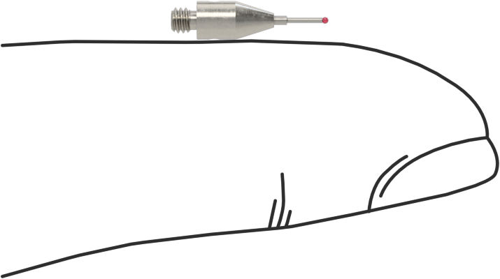 Renishaw Prob İğnesi, Yakut Top Uçlu, M2 x 0.4 mm, Model Numarası A-5000-7805