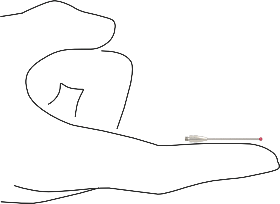 Renishaw Prob İğnesi, Yakut Top Uçlu, M2 x 0.4 mm, Model Numarası A-5003-0035