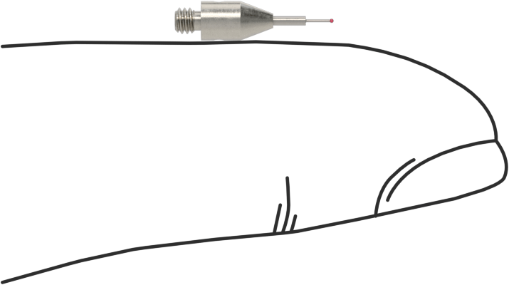 Renishaw Prob İğnesi, Yakut Top Uçlu, M2 x 0.4 mm, Model Numarası A-5000-7800