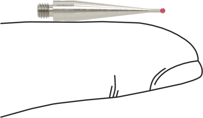 Renishaw Prob İğnesi, Yakut Top Uçlu, M3 x 0.5 mm, Model Numarası A-5000-3551