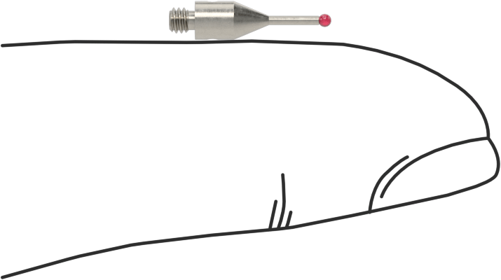 Renishaw Prob İğnesi, Yakut Top Uçlu, M2 x 0.4 mm, Model Numarası A-5000-7806