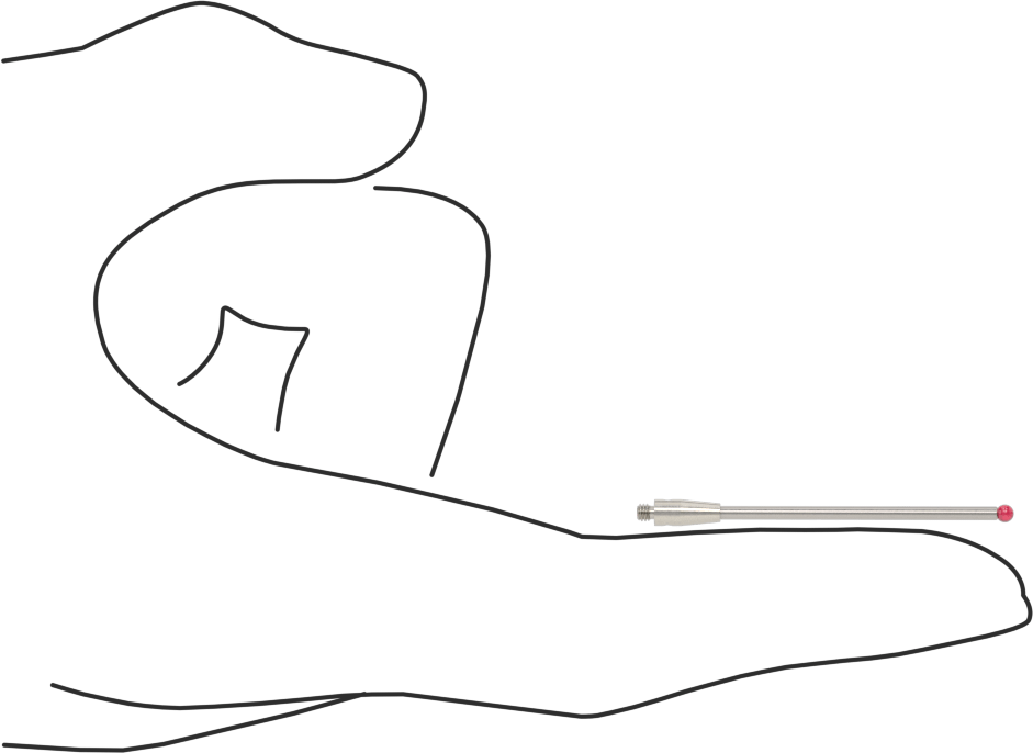 Renishaw Prob İğnesi, Yakut Top Uçlu, M2 x 0.4 mm, Model Numarası A-5003-0037
