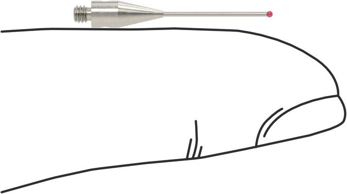Renishaw Prob İğnesi, Yakut Top Uçlu, M2 x 0.4 mm, Model Numarası A-5003-0577