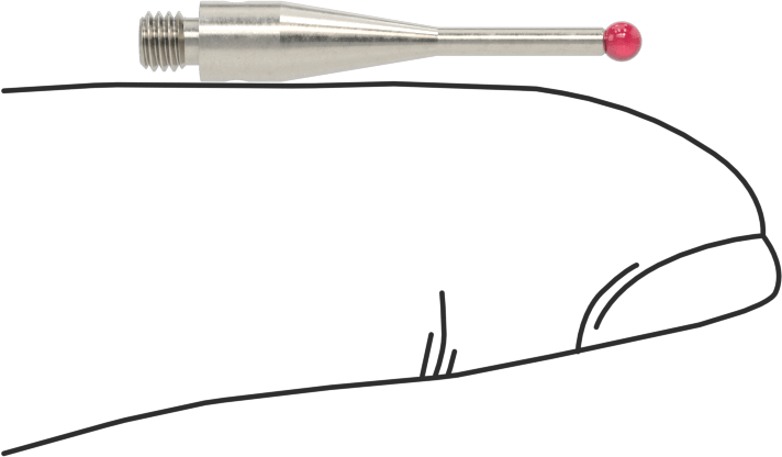 Renishaw Prob İğnesi, Yakut Top Uçlu, M3 x 0.5 mm, Model Numarası A-5000-3552
