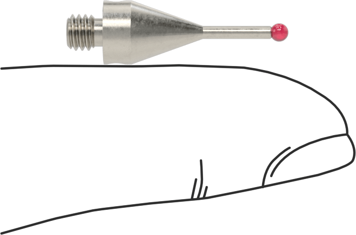Renishaw Prob İğnesi, Yakut Top Uçlu, M4 x 0.7 mm, Model Numarası A-5000-7547
