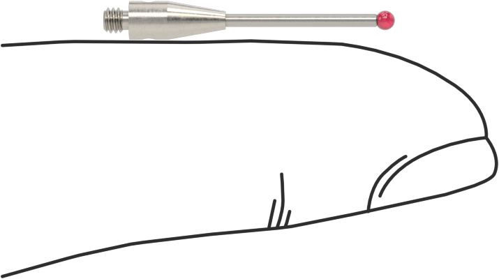 Renishaw Prob İğnesi, Yakut Top Uçlu, M2 x 0.4 mm, Model Numarası A-5003-0034