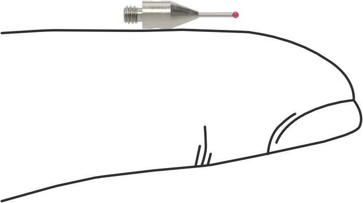Renishaw Prob İğnesi, Yakut Top Uçlu, M2 x 0.4 mm, Model Numarası A-5000-7801