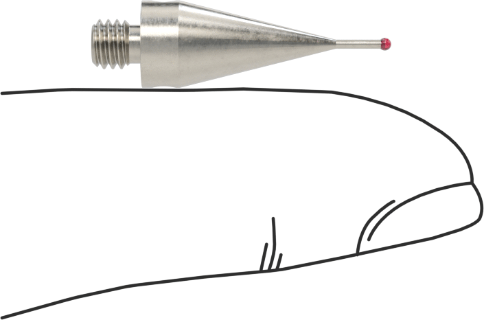 Renishaw Prob İğnesi, Yakut Top Uçlu, M4 x 0.7 mm, Model Numarası A-5000-7545
