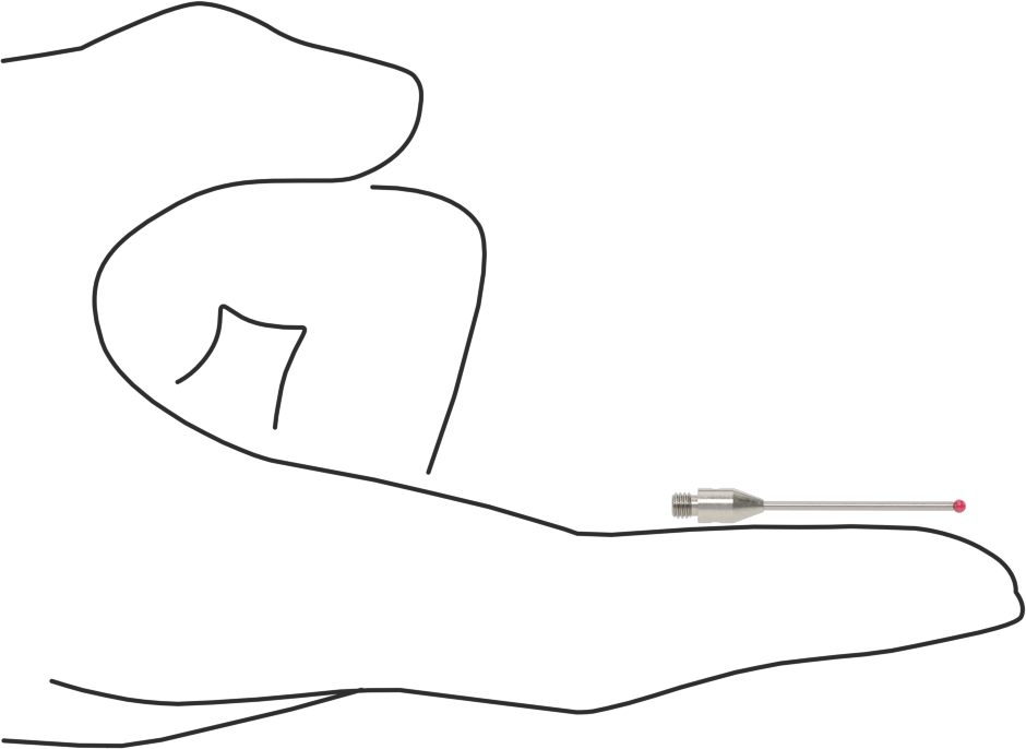 Renishaw Prob İğnesi, Yakut Top Uçlu, M3 x 0.5 mm, Model Numarası A-5003-0051