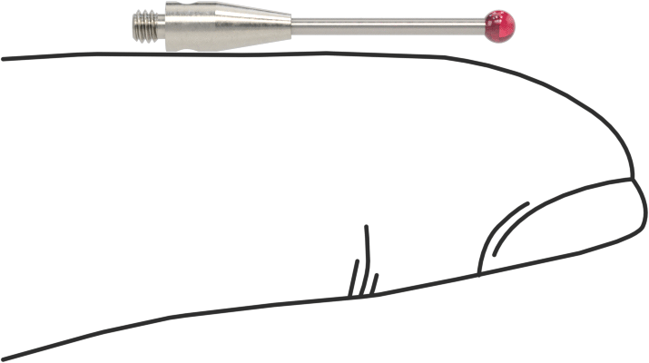 Renishaw Prob İğnesi, Yakut Top Uçlu, M2 x 0.4 mm, Model Numarası A-5003-3822