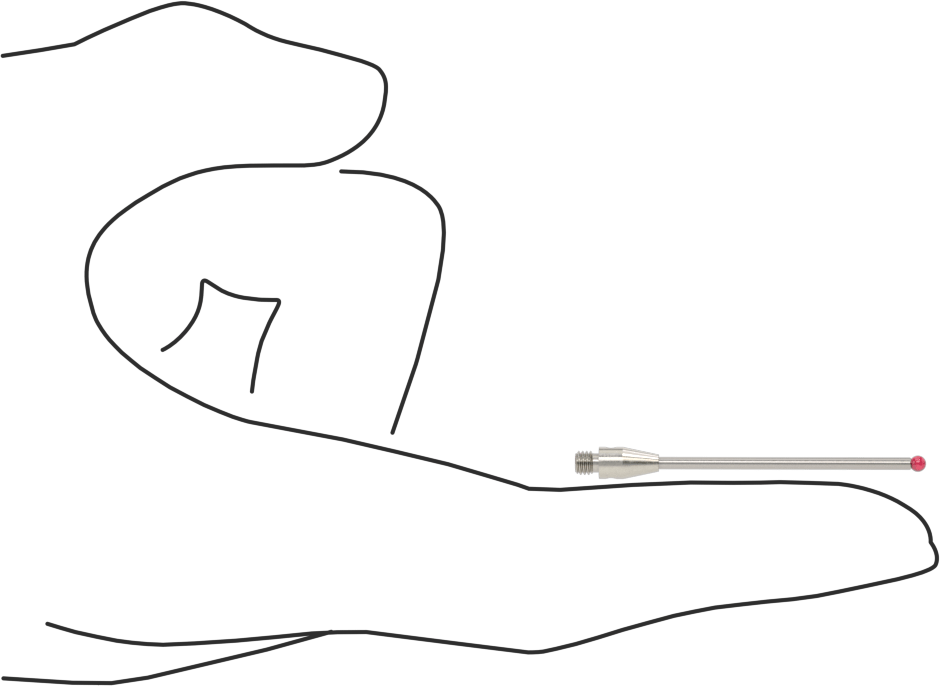 Renishaw Prob İğnesi, Yakut Top Uçlu, M3 x 0.5 mm, Model Numarası A-5003-0053