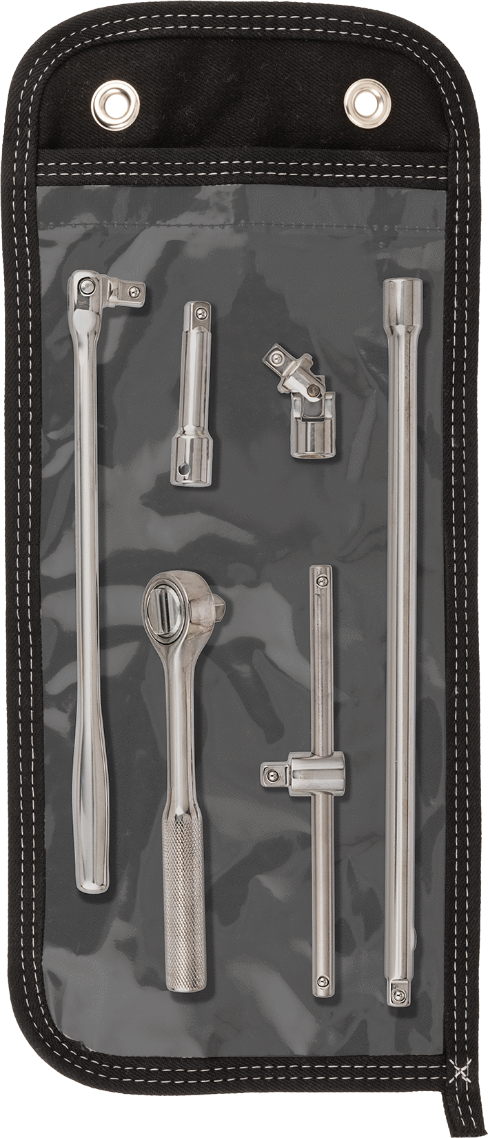 6 Parça 3/8" Kare Tırnaklı Cırcır Anahtarı ve Adaptör Seti
