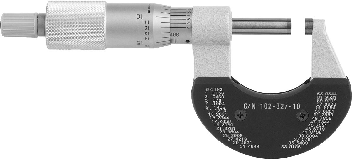 Mitutoyo Dış Mikrometre, Cırcırlı Durdurucu ve Sertifika ile, Numara 102-327-10, 0“ - 1” Aralık