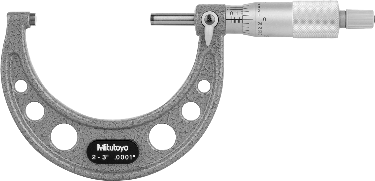 Mitutoyo Dış Mikrometre, Cırcırlı Durdurma Yüksüğü ve Sertifika ile, 103-217 Numaralı, 2“-3” Aralık
