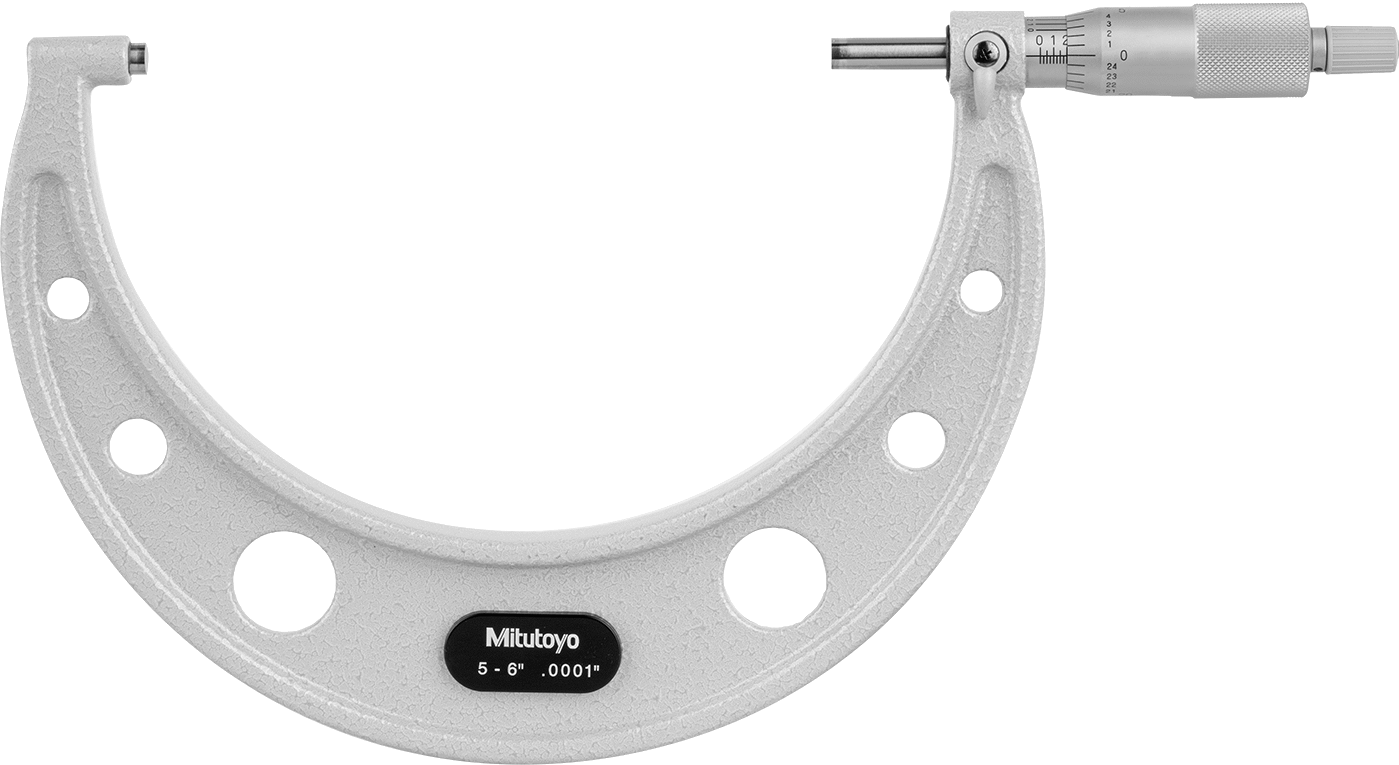 Mitutoyo Dış Mikrometre, Cırcırlı Durdurma Yüksüğü ve Sertifika ile, Numara 103-220, 5“-6” Aralık