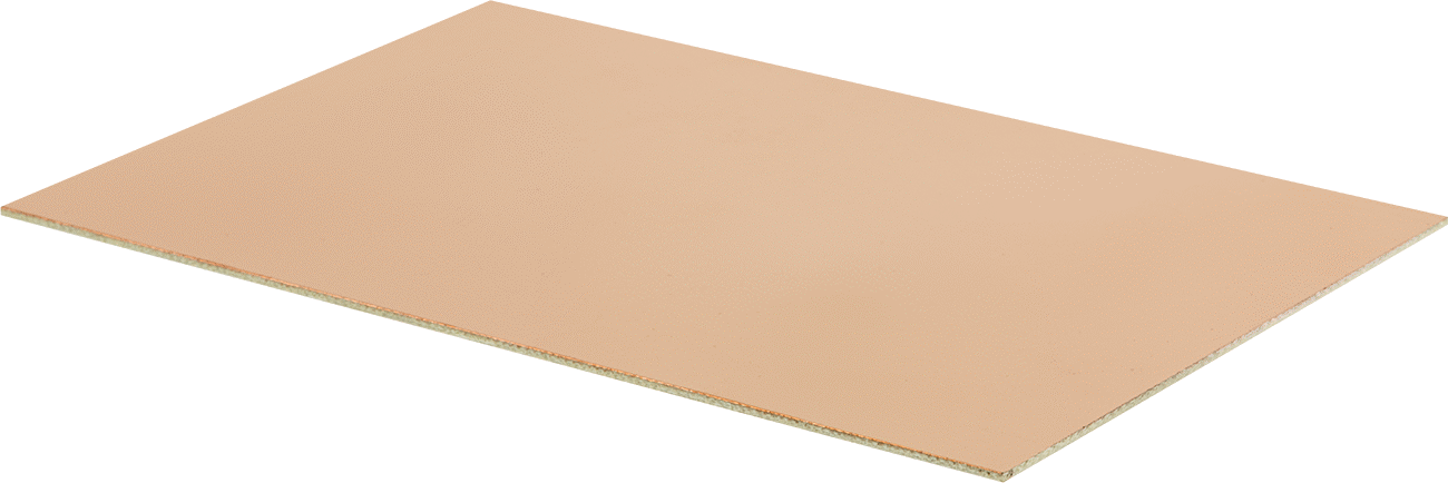 Devre Kartı, Bir adet Bakır Kaplı Yüz, 6“ Uzunluk x 4” Genişlik x 3/64" Kalınlık