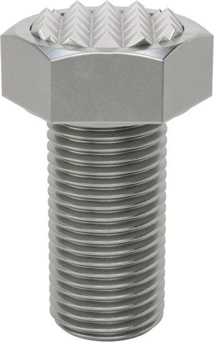 Altıgen Başlı Tutucu Vida, İnce Tırtıklı, 1/2"-20 Diş Boyutu, 1" Diş Uzunluğu