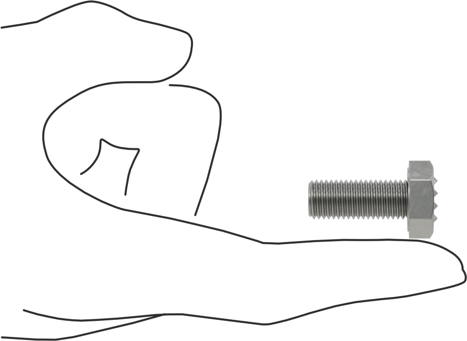 Altıgen Başlı Tutucu Vida, İnce Tırtıklı, M10 x 1,25 mm Diş Boyutu, 25 mm Diş Uzunluğu