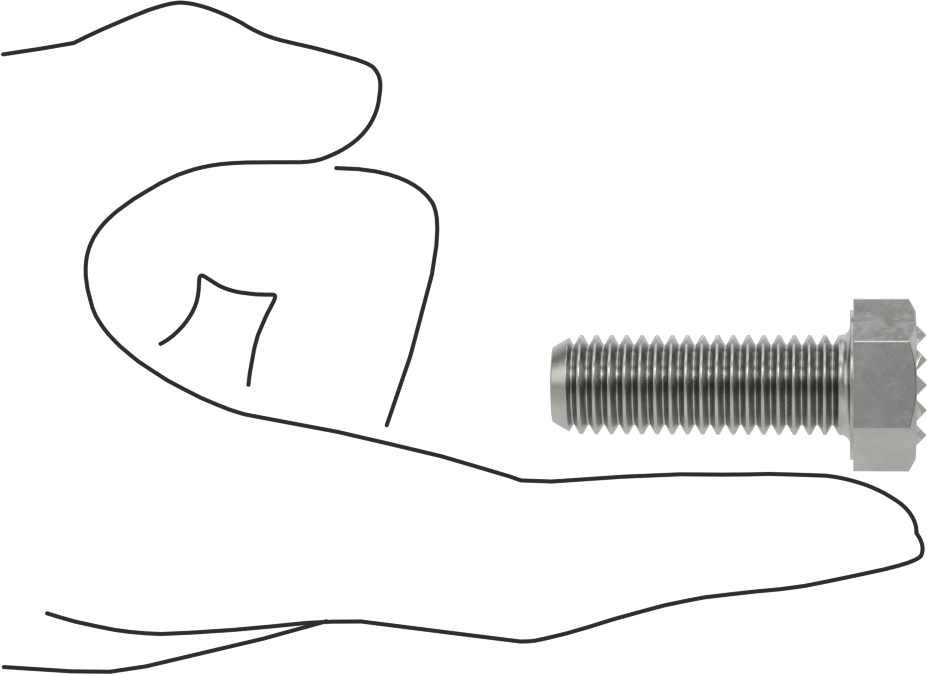 Altıgen Başlı Tutucu Vida, İnce Tırtıklı, 1/2"-13 Diş Boyutu, 1-1/2" Diş Uzunluğu